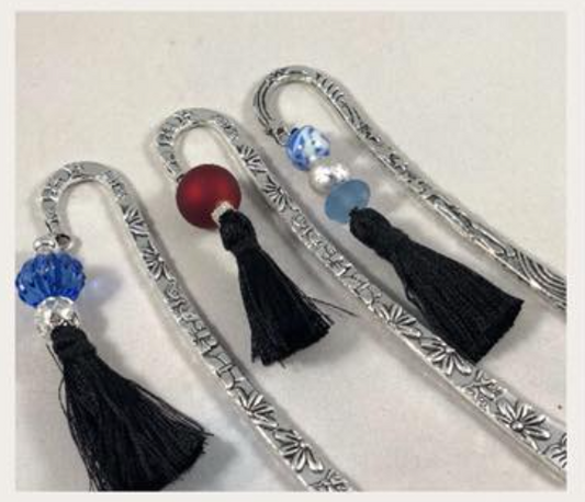 Beaded Book Mark - Silver