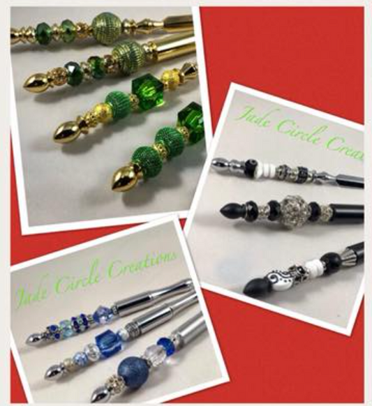 Beaded Pens - Silver and Gold