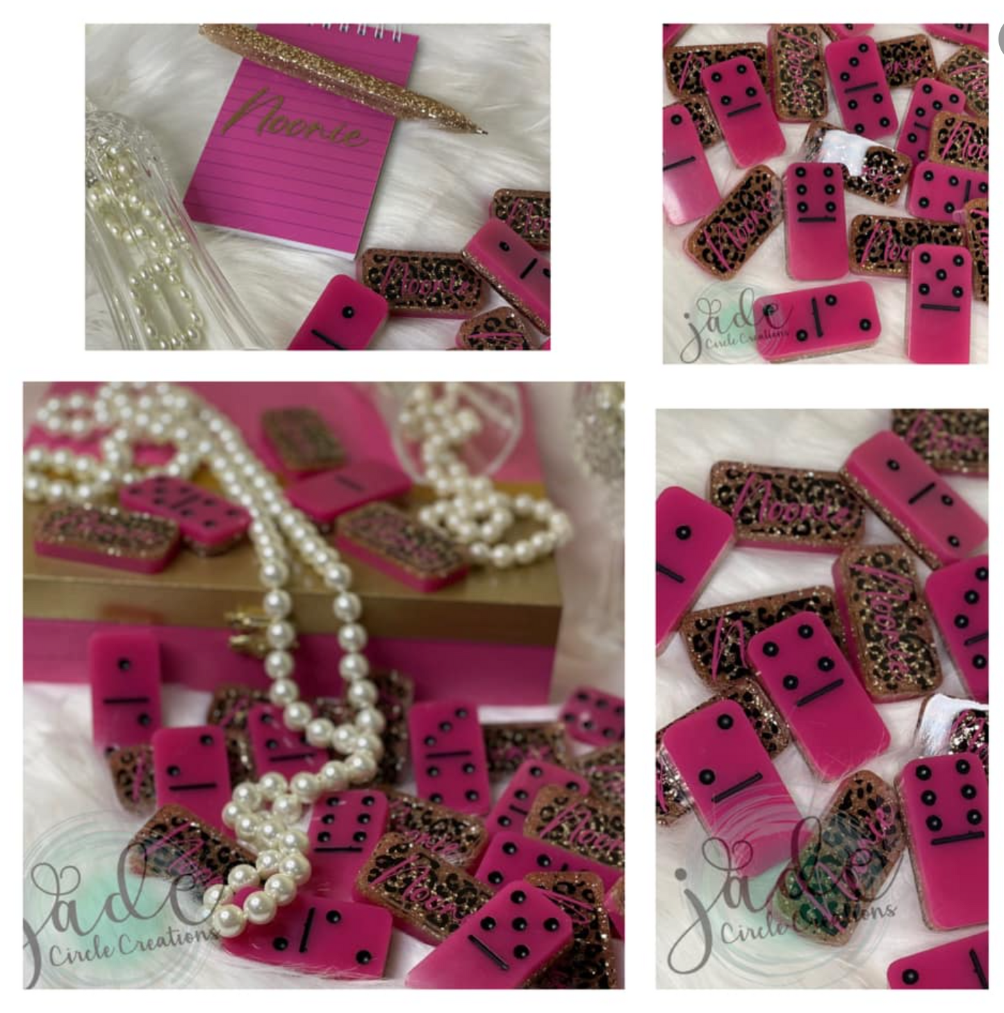 Dominoes - Pink and Gold Cheetah