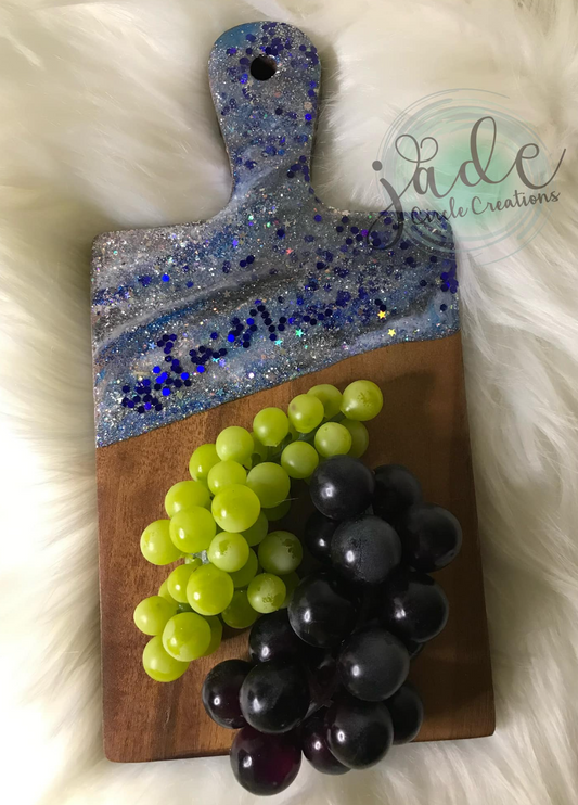 Embellished Chacuterie Board - Blue Glitter