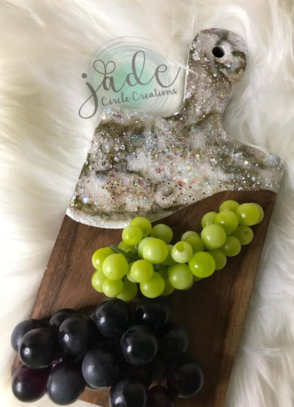 Embellished Chacuterie Board - White Glitter