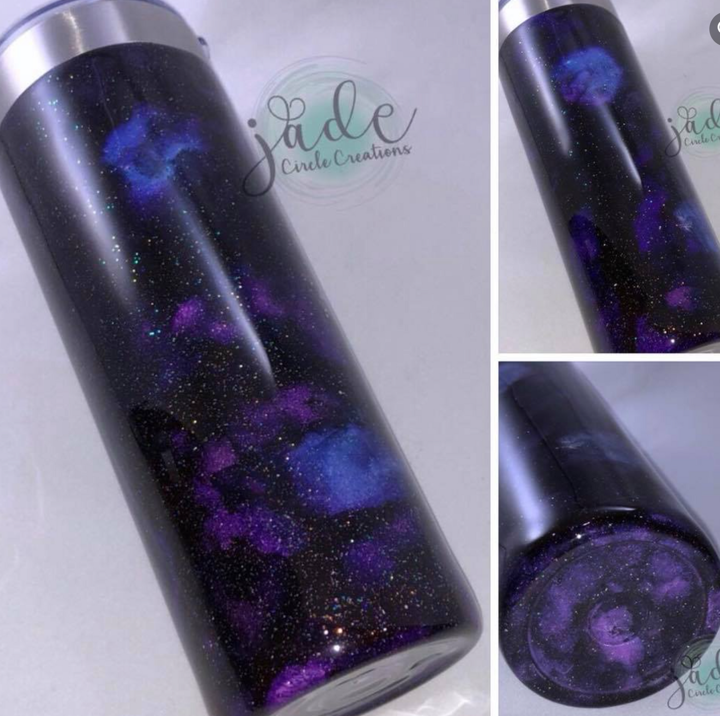 Non-Glitter Tumbler - Alcohol Ink Galaxy