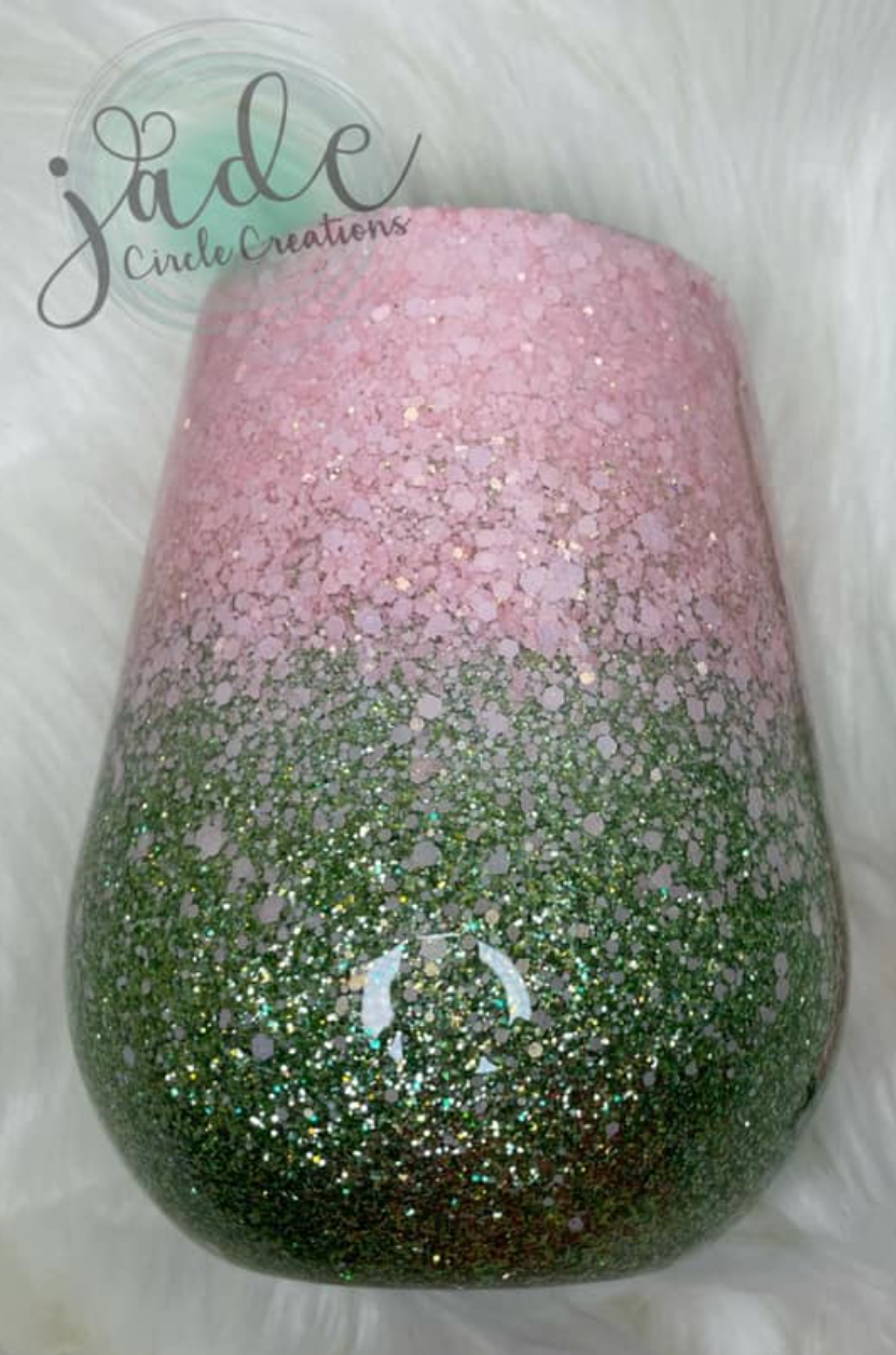 Stemless - Pink and Green