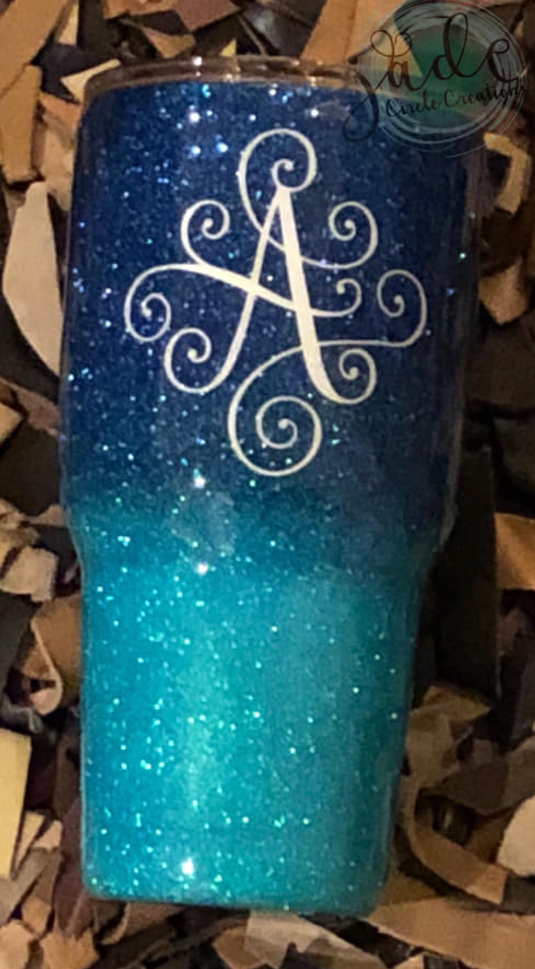 Tumbler - Blue and Teal Ombre