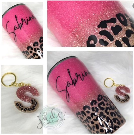 Tumbler - Pink and Gold Cheetah - Sabrina