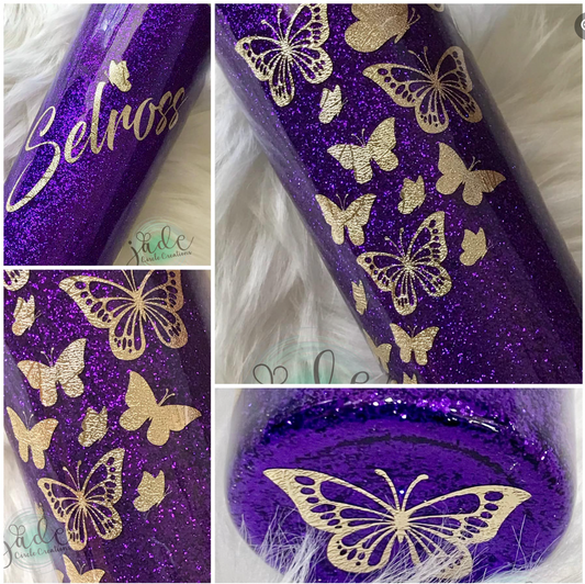 Tumbler - Purple Butterflies